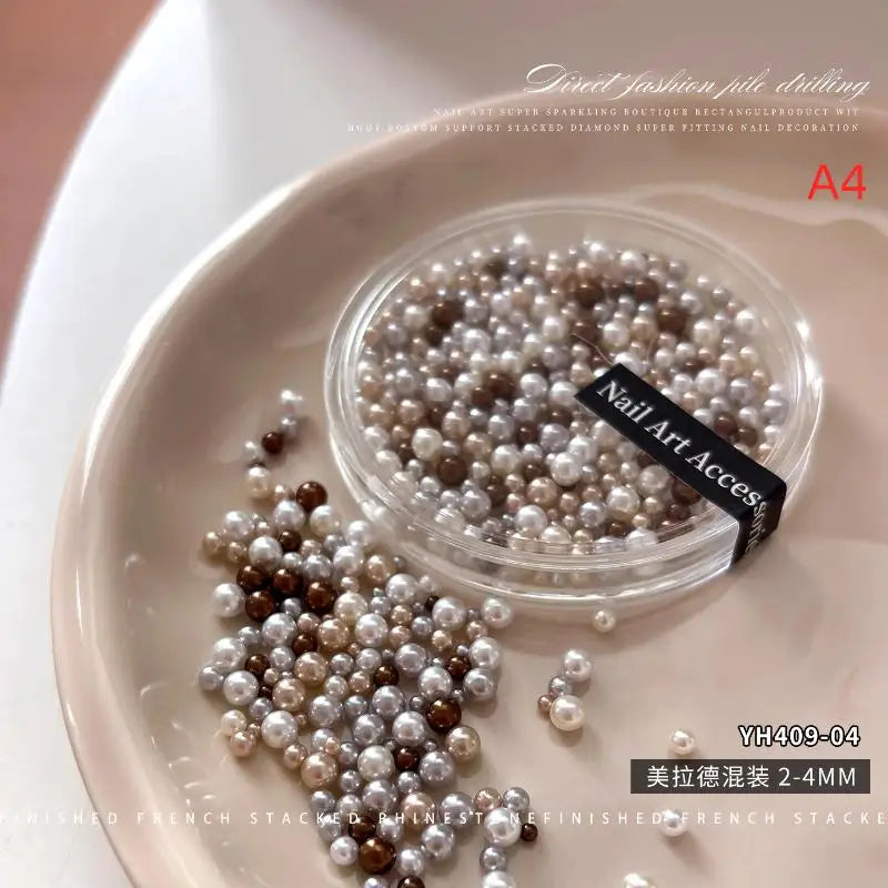 Creative 2- Pearl Resin Charms Nail Art Projects Unique Manicure Qme A4