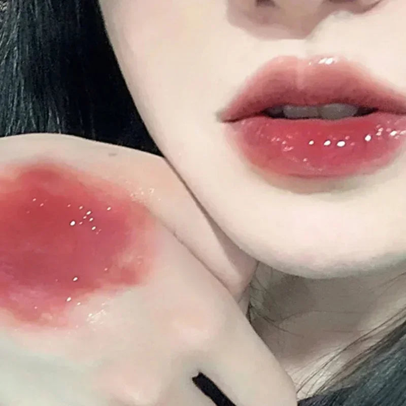 Cute Pink Bear Water Light Lip Gloss Lasting Crystal Glossy Lip Glaze Mirror Nude Liquid Lipstick Women Lips Makeup Cosmetics Qme