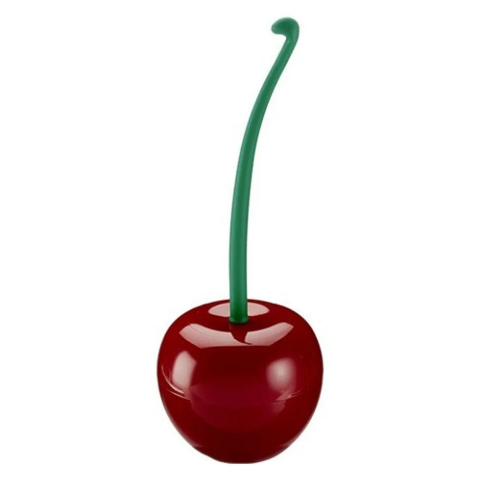 Cherry Toilet Brush and Holder, Cute Design, High-Quality Household Toilet Brush with Solid Handle and Durable Bristles Qme 1pc