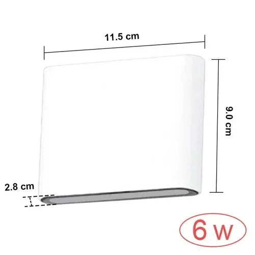 Waterproof Outdoor Wall Lamp LED Modern Lighting Fixtures Minimalist Indoor Outdoor Bedroom Balcony Porch Garden Deco Wall Light Qme Warm white White-6W