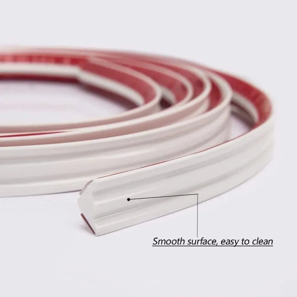 1Meter Wall Trim Line Self-Sticker Wall Skirting Decor Strip Tile Edge Waist Line 3D Wall Stickers Corner Home Wall Decor Qme