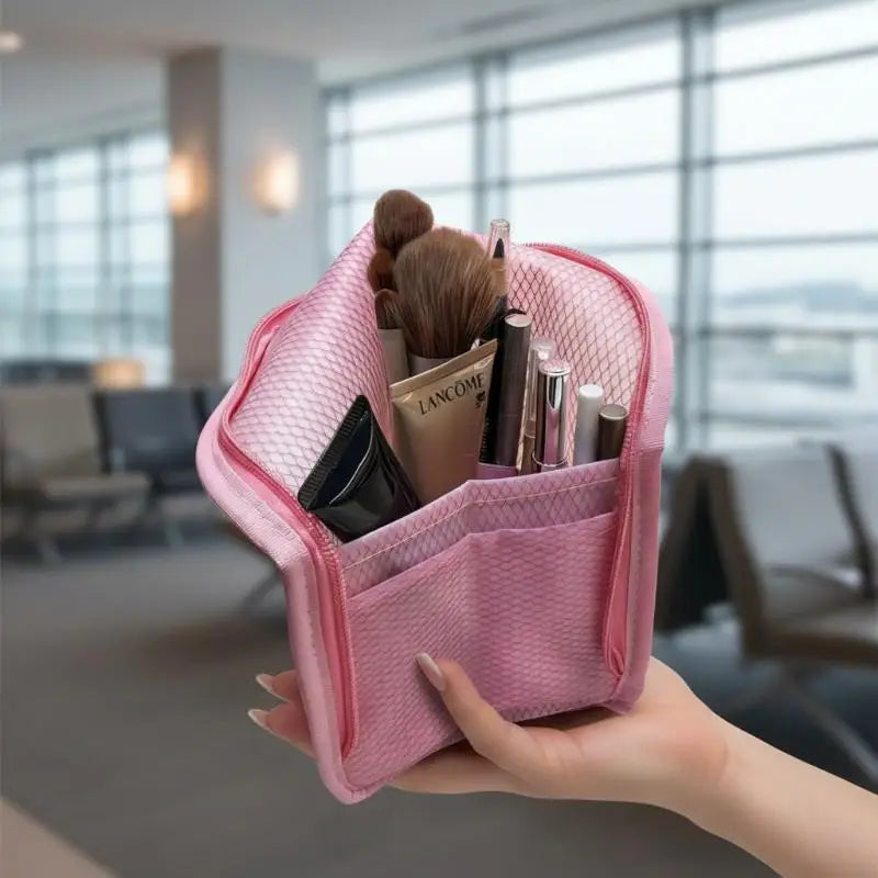 Large Capacity PVC Cosmetic Bag Waterproof Space Saving Toothbrush Qme
