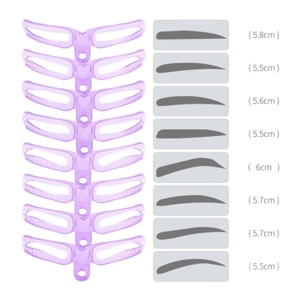 8-Piece Eyebrow Stencil Tool Creating Perfect Eyebrows At Home Qme