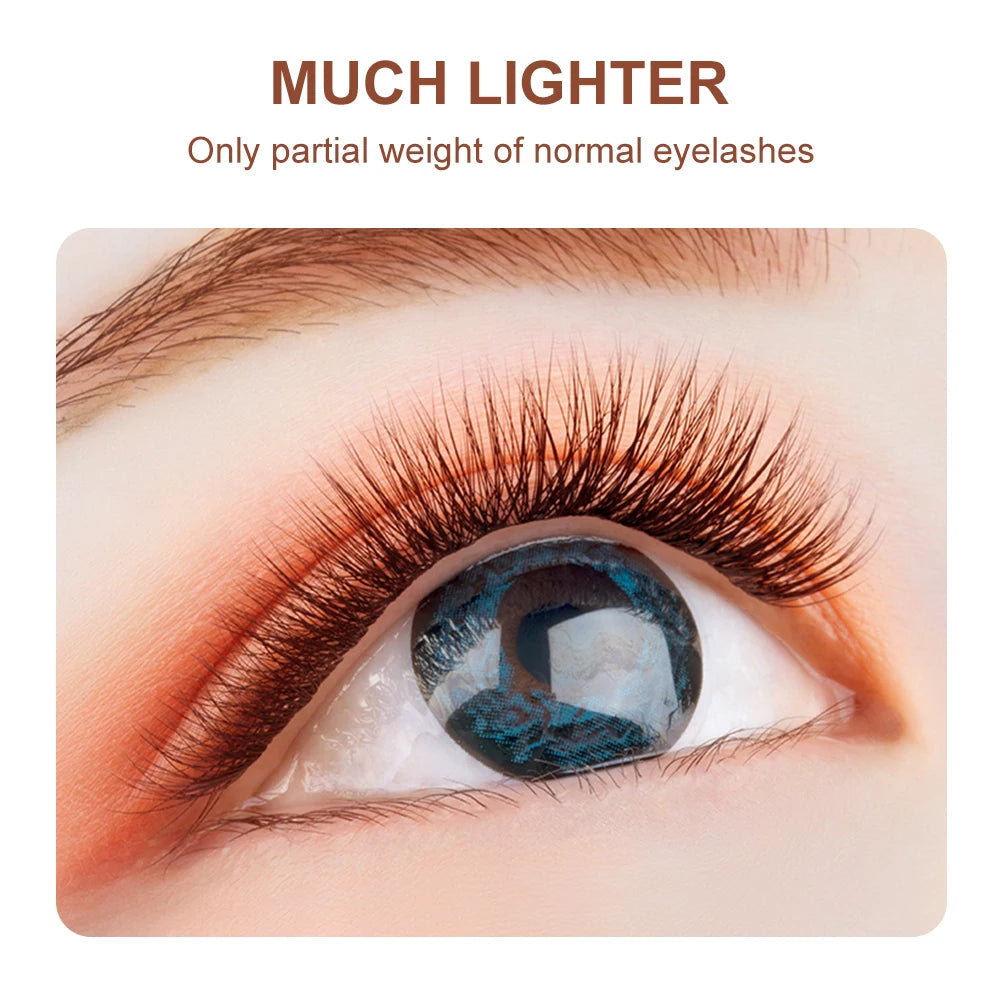 NATUHANA Lashes Brown Flat Ellipse Eyelash Extension False Fake Eye Qme
