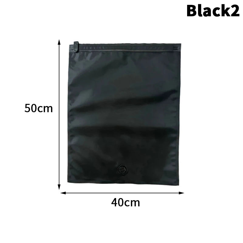 Reusable Hand Roll Vacuum Bags For Travel Waterproof Vacuum Compression Bag Luggage Vacuum Wardrobe Clothing Storage Bag Qme blackM