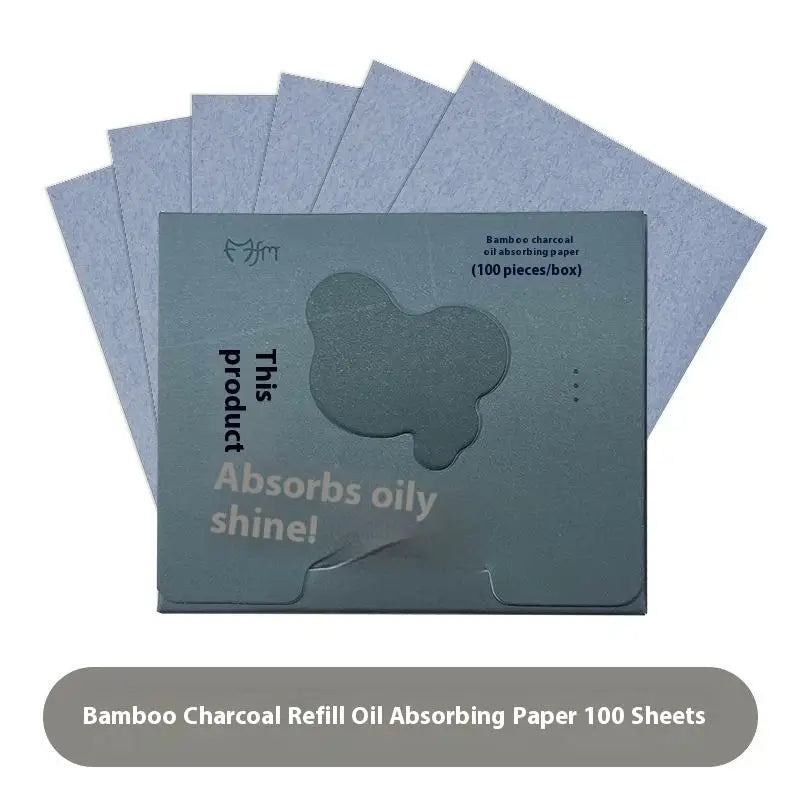 100Sheets Oil-absorbing Paper Mirror Case Puff Portable Oil-holding Qme refill Black