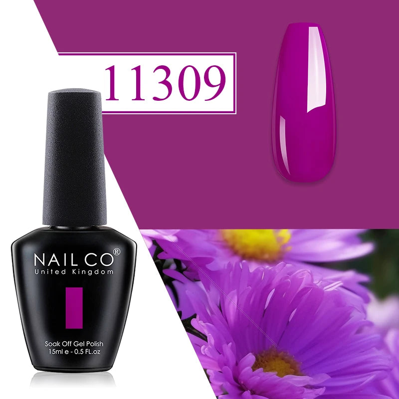 Nailco Jelly Gel Nail Polish Transparent Varnishes 44 Colors Red Pink