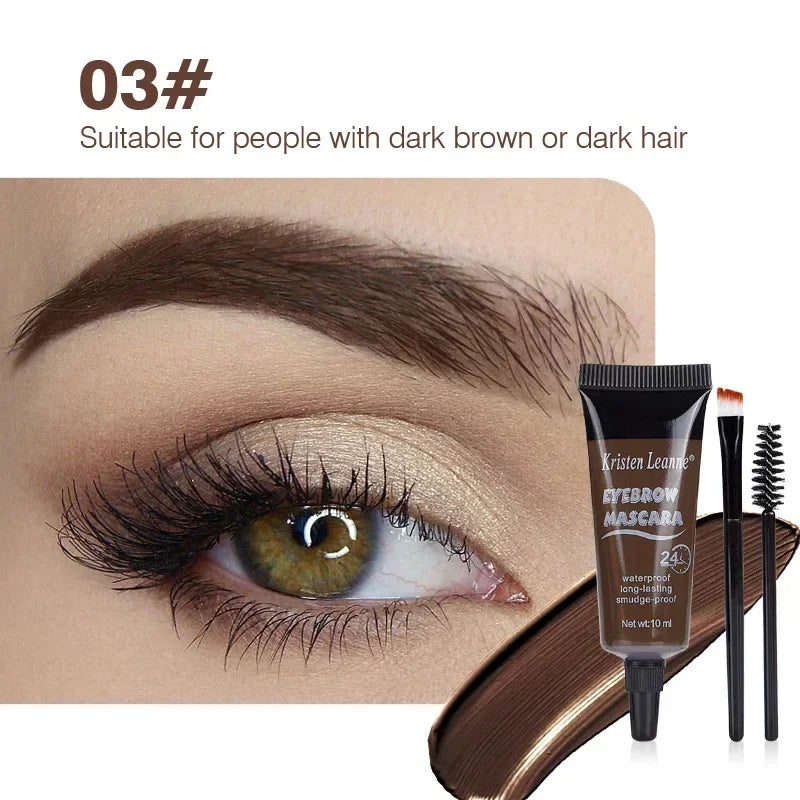 6 Color Eyebrow Enhancers Cream Women Natural Liquid Dyeing Eyebrow Set Brow Tattoo Pigments Lasting Waterproof Eyebrow Gel Qme Color 3