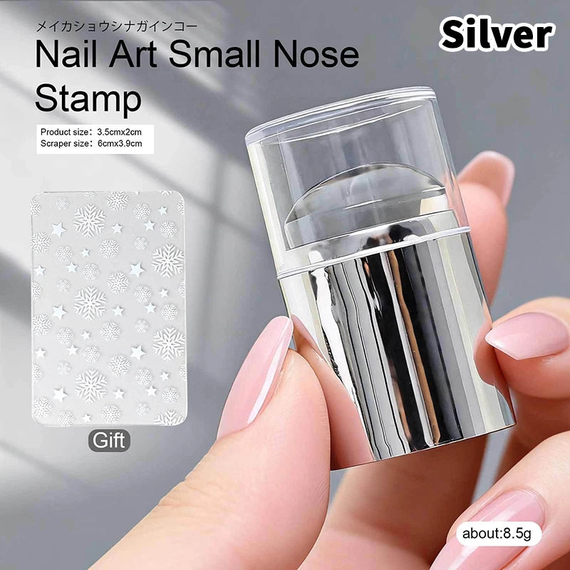 Jelly Silicone Nail Stamper Scraper Transparent Templates Stamp Qme Silver