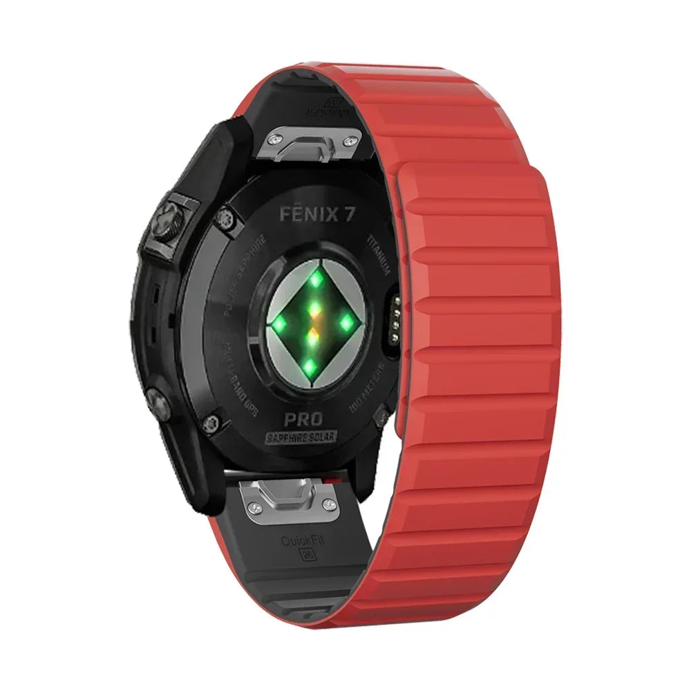 26/22mm Silicone Watch Band for Garmin Fenix 7 7X 6 6X Pro 5 5X Plus 3 HR Enduro Epix Gen 2 Smartwatch Magnetic Loop Wrist Strap Qme BR 26mm