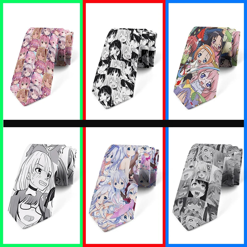 Anime Cartoon Printing Men's Tie Unisex Casual Creative Novelty Qme