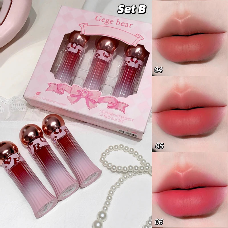 Gege Bear Velvet Mist Lip Glaze Matte Clay Long-lasting Non-drying Qme GX1388TH-B
