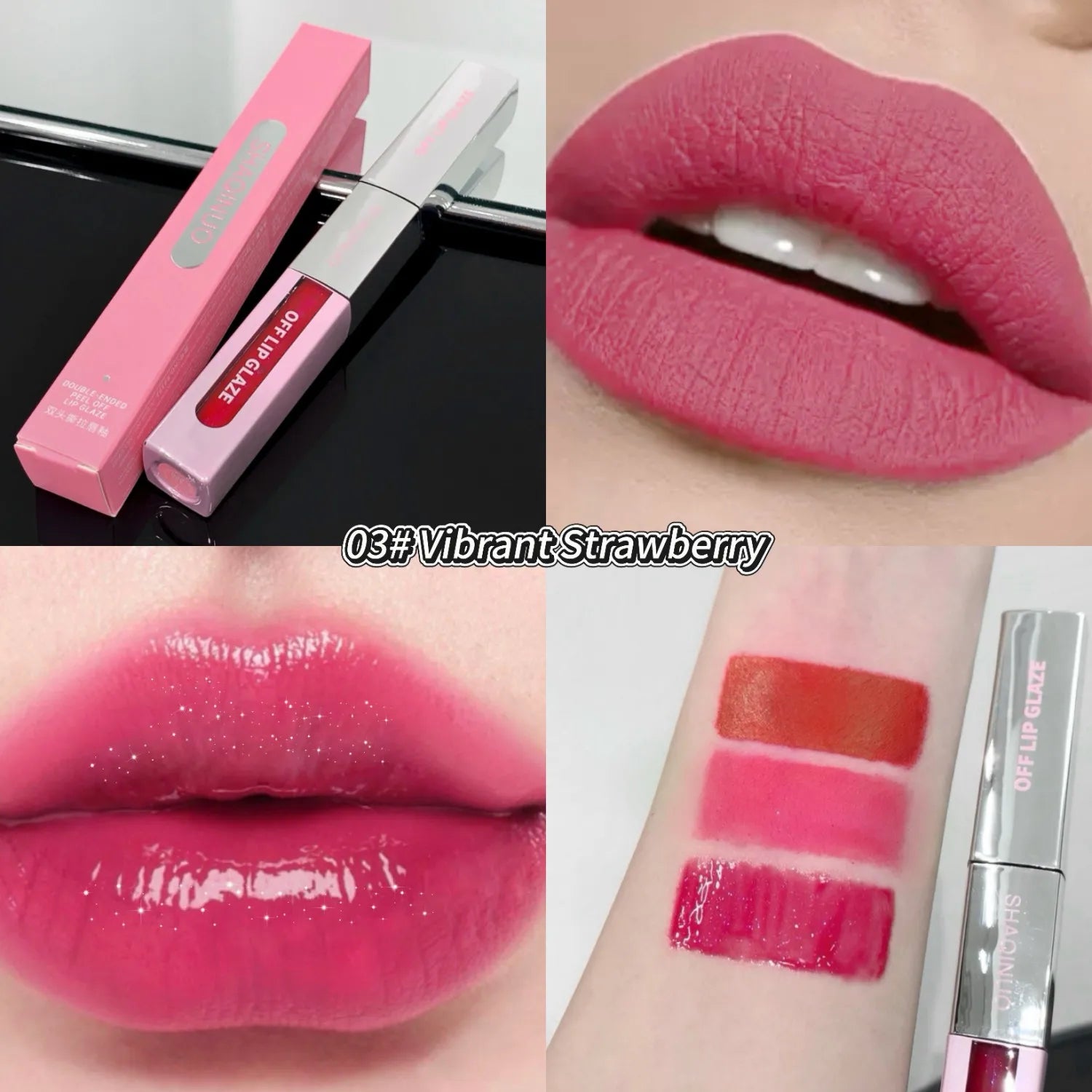 SHAQINUO Peel Off Stain Lip Oil Duo Dual Action Treatment Instant Qme S9151-03