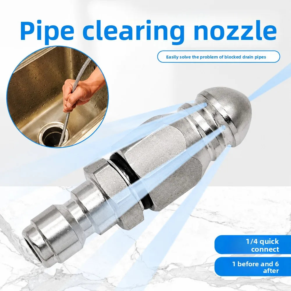 1/2/5/10Pcs High Pressure Drain Jetter Nozzle 1/4 Inch NPT Female Adapter Fits Most Washing Equipment Pipeline Hoses Qme