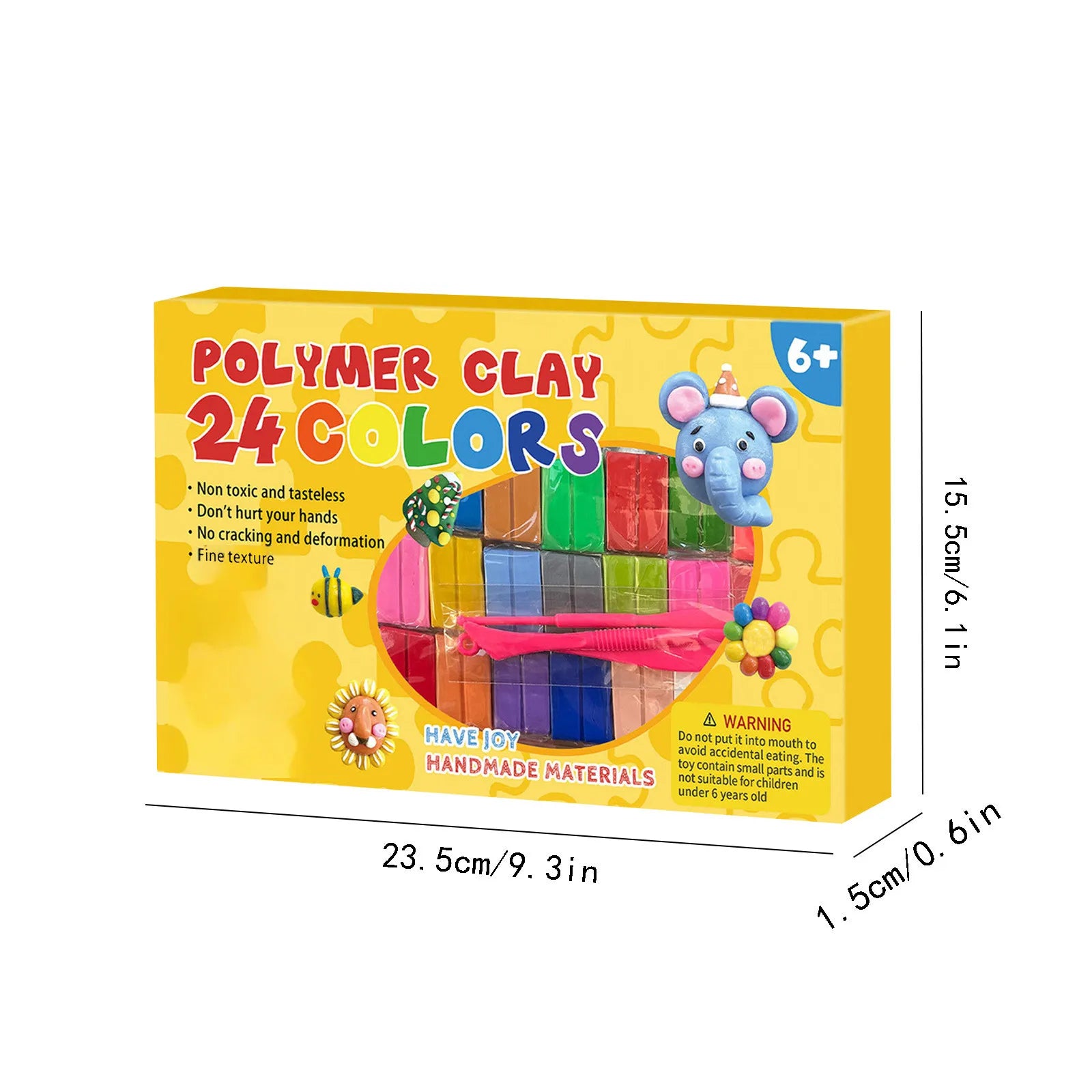 24 Colors Non-Toxic Polymer Clay Set Stone Plastic Non-Baking Dried Handmade DIY Material Clay Starter Kit for Artists Beginners Qme