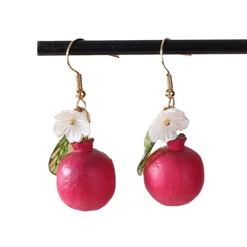 Cute 3D Mixed Fruit Pendant Earrings Vibrant Color Fashion Accessories for Women Vacation Wear Party Gift Qme
