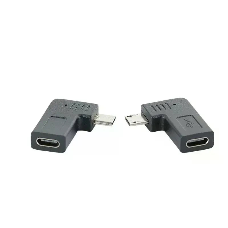 1Pcs Left Right 90 Angle Type C Female To Micro USB Male Charger Data OTG Cable Adapter DIY Accessories Qme