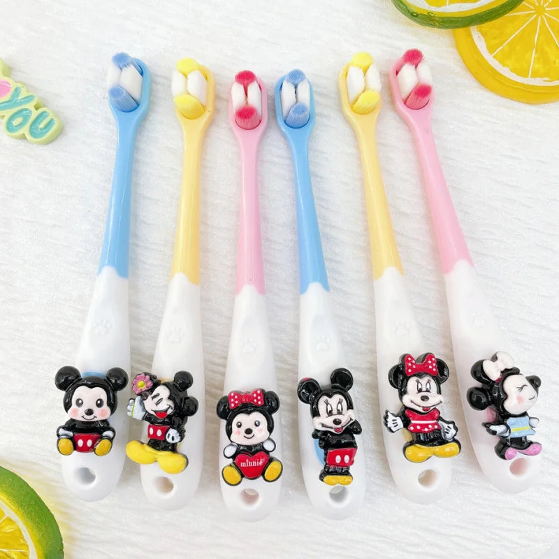Mickey Minnie Soft-bristle Toothbrushes Gentle Gums Teeth Students Qme