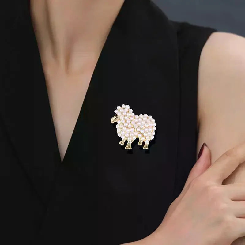 Luxury Animal Pearl Sheep Themed Brooches For Men And Women Jewelry Accessories Wedding Holiday And Party Gifts Qme