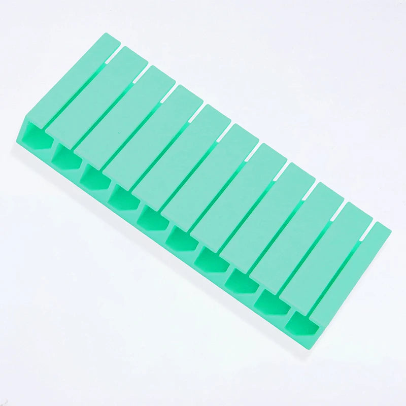 10 Grids Nail Art Sticker Organizer Storage Box Transfer Paper Qme Blue green