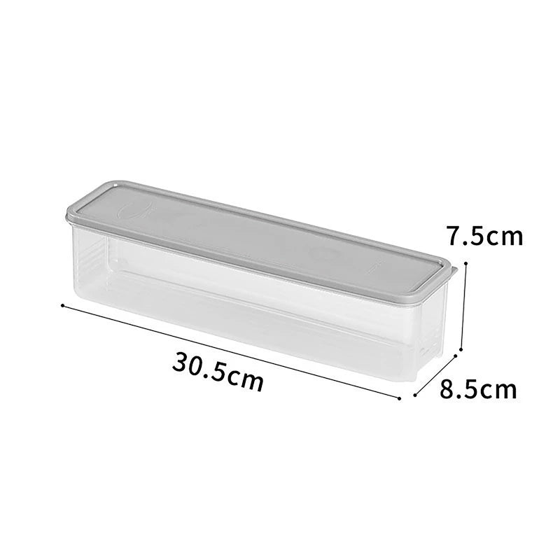 Long Rectangular Box Airtight Plastic Food Storage Containerswith Qme Gray