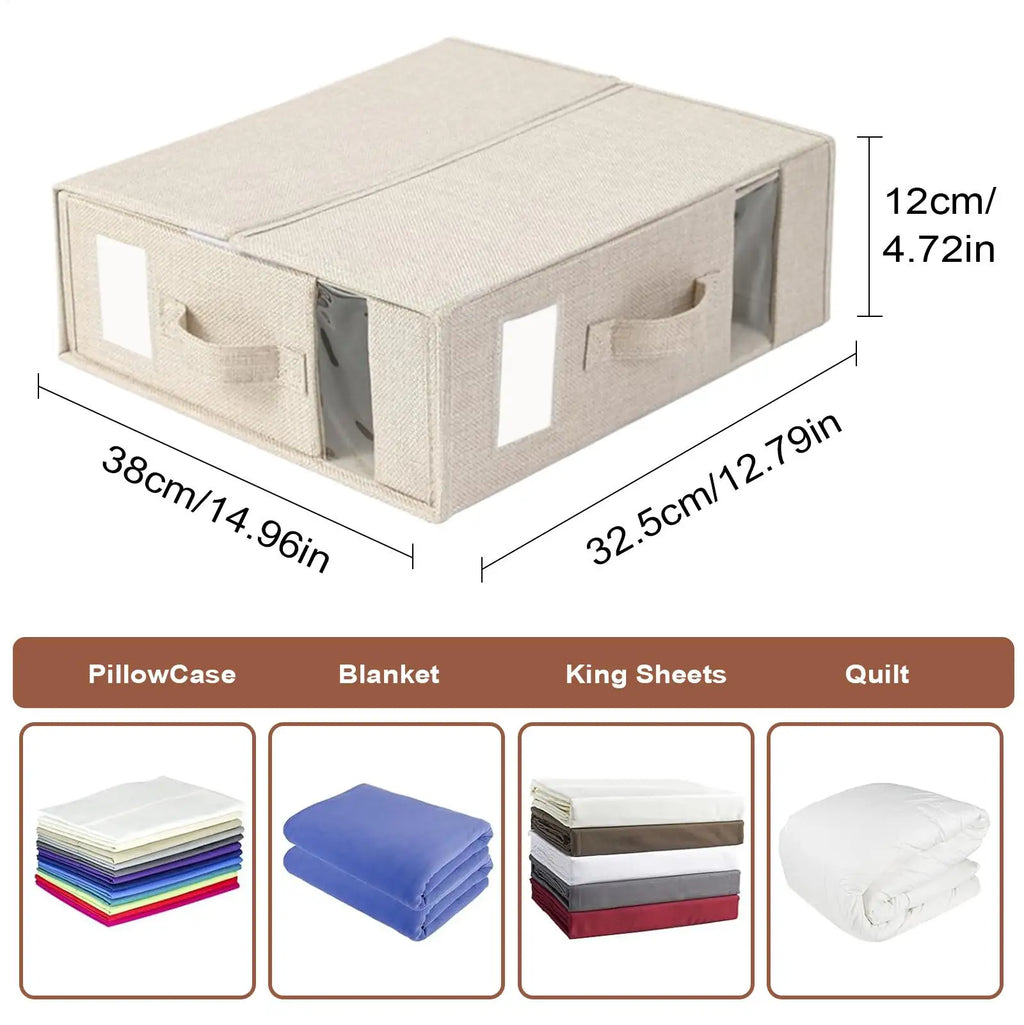 Bed Sheet Storage Sheets Organizer For Linen Closet Foldable Fabric Box Bedding Bag For Closet Bedroom Moving Apartment Dorm Qme
