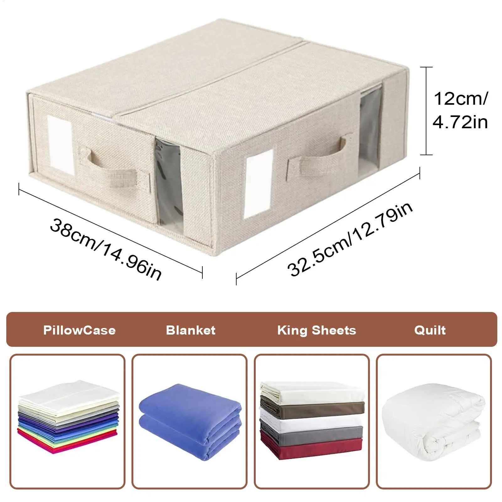 Bed Sheet Storage Sheets Organizer For Linen Closet Foldable Fabric Box Bedding Bag For Closet Bedroom Moving Apartment Dorm Qme