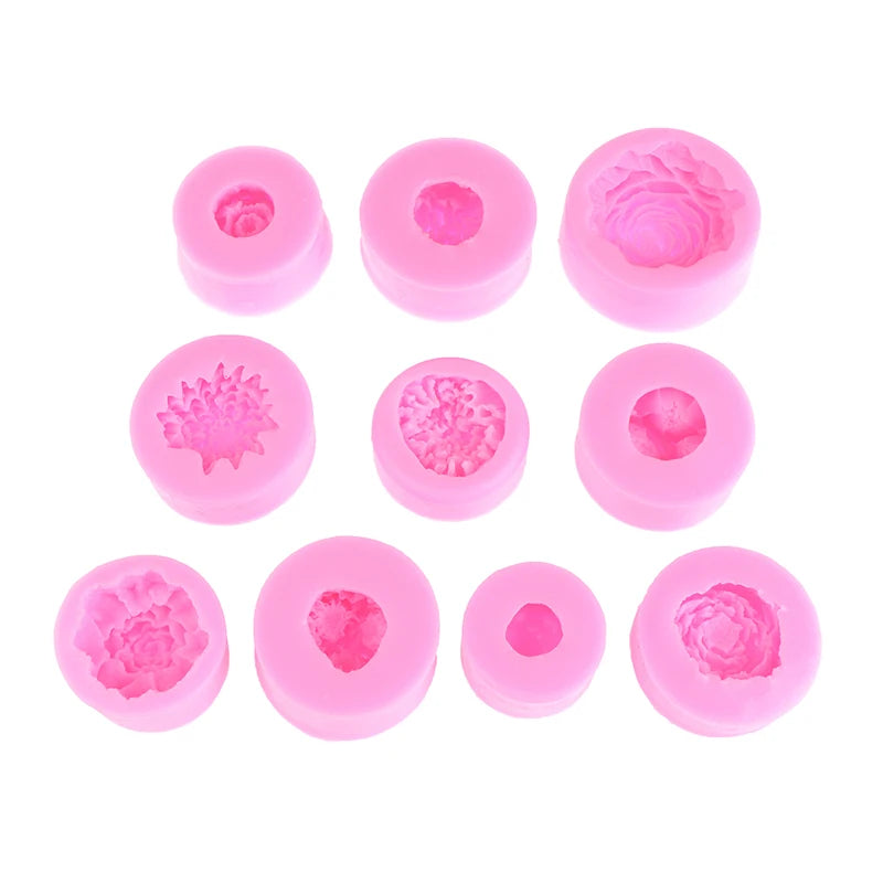 Silicone Cake Mold Chocolate Soap Making Tools Candle Mould Embossed Flower Aromatherapy Candy Handmade Wedding Decor Qme