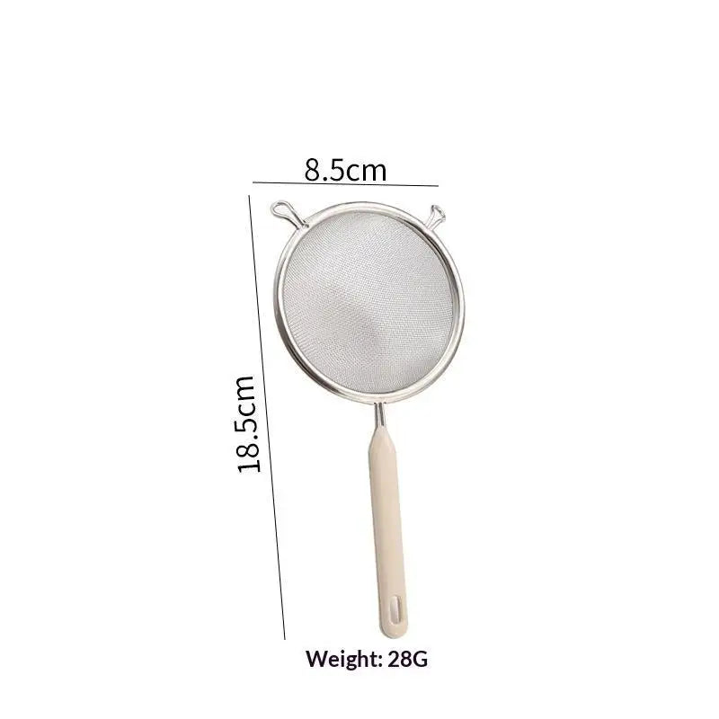 Durable Stainless Steel Residue Filter Plastic Handle Fine Mesh Qme M