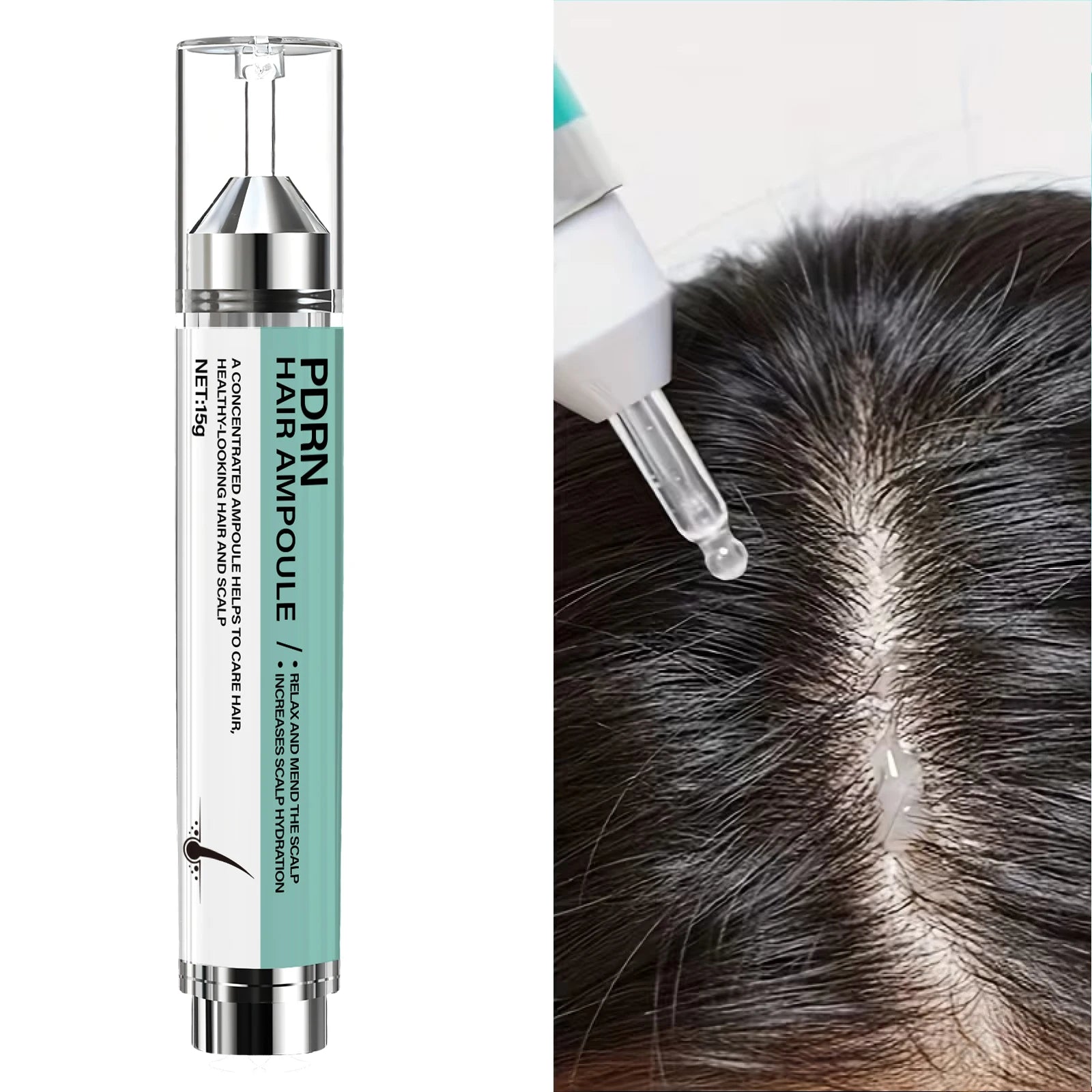 Hair Ampoule with Keratin & Biotin, Deeply Moisturizes & Repairs Hair, Increases Scalp Hydration for Healthy-Looking Hair. Qme