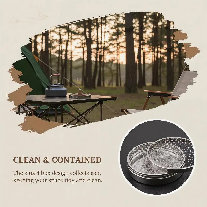 Stainless Steel Mosquito Spiral Holder Box Fireproof Lid Coil Burner Qme
