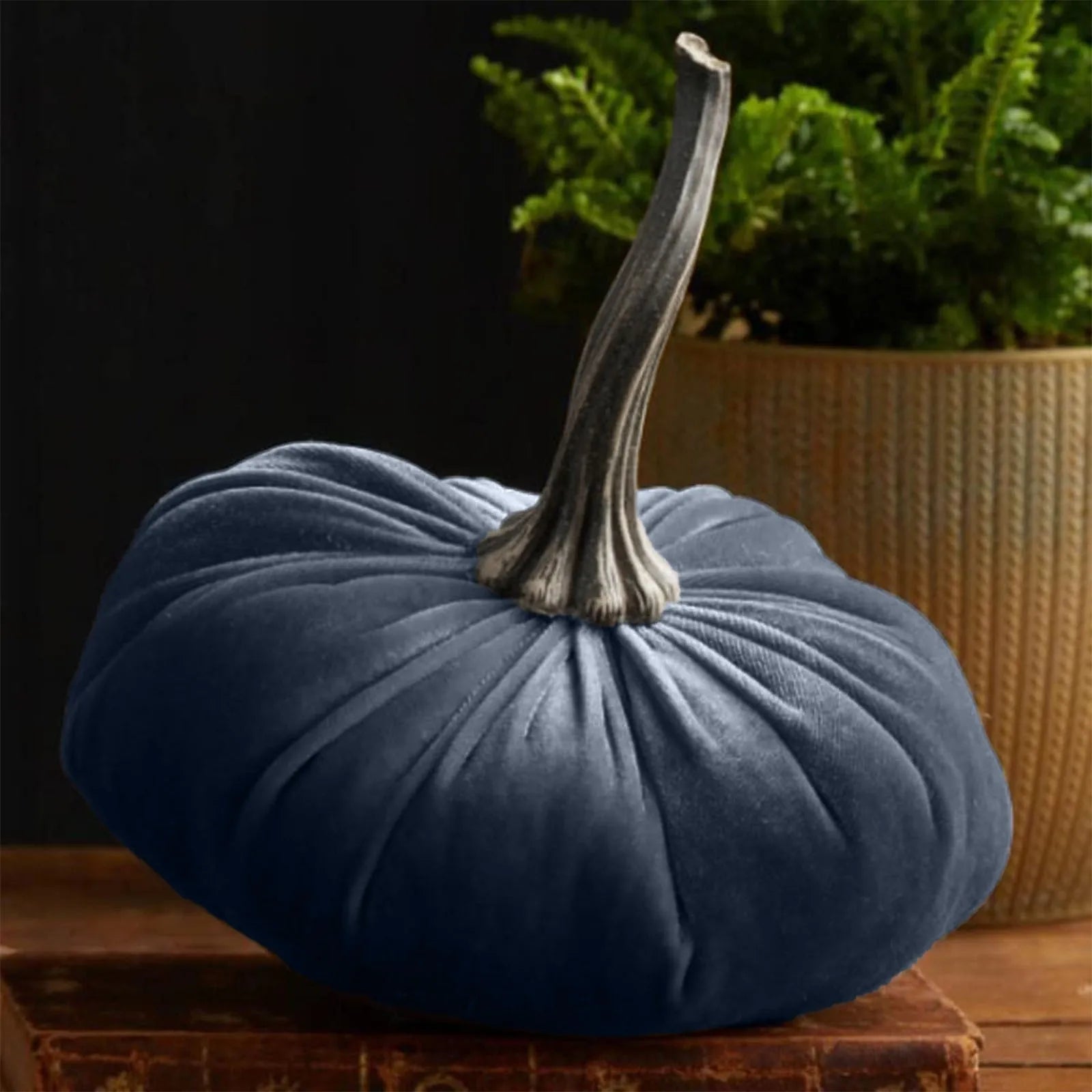 Velvet Soft Pumpkin Ornaments Handmade Home Holiday Ornaments Decoration Autumn Decoration Qme Gray