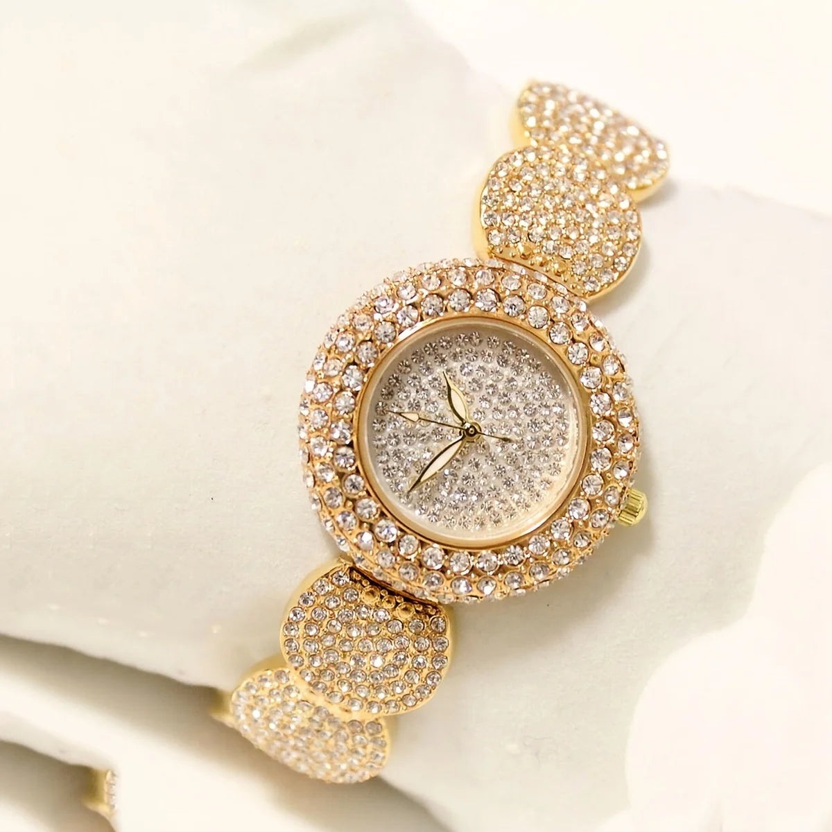 Women's Watch Luxury Rhinestone Quartz Bracelet Watch Sparkling Fashion Analog Party Dress Wrist Watch Qme Coffee No