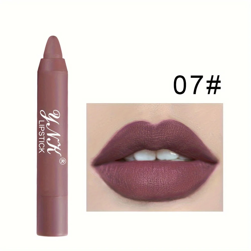 Matte Lipstick Pen Automatic Rotary Pencil Waterproof Non Fading Lip Qme 07