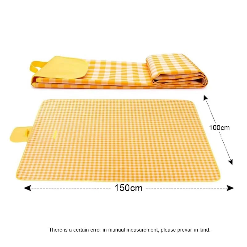 Outdoor Picnic Mat with Carrying Handle Thickened Waterproof Moisture-proof Mat Portable Mat Qme