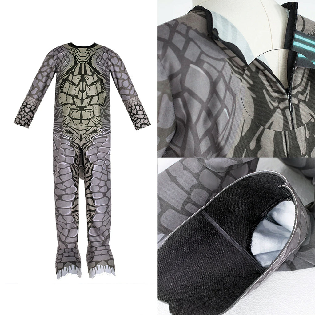 P-Jsmen King of Monster Cosplay Costume Dinosaur Halloween Bodysuit for Kid Boys Girl Child Catsuit Mask Halloween Suit Qme