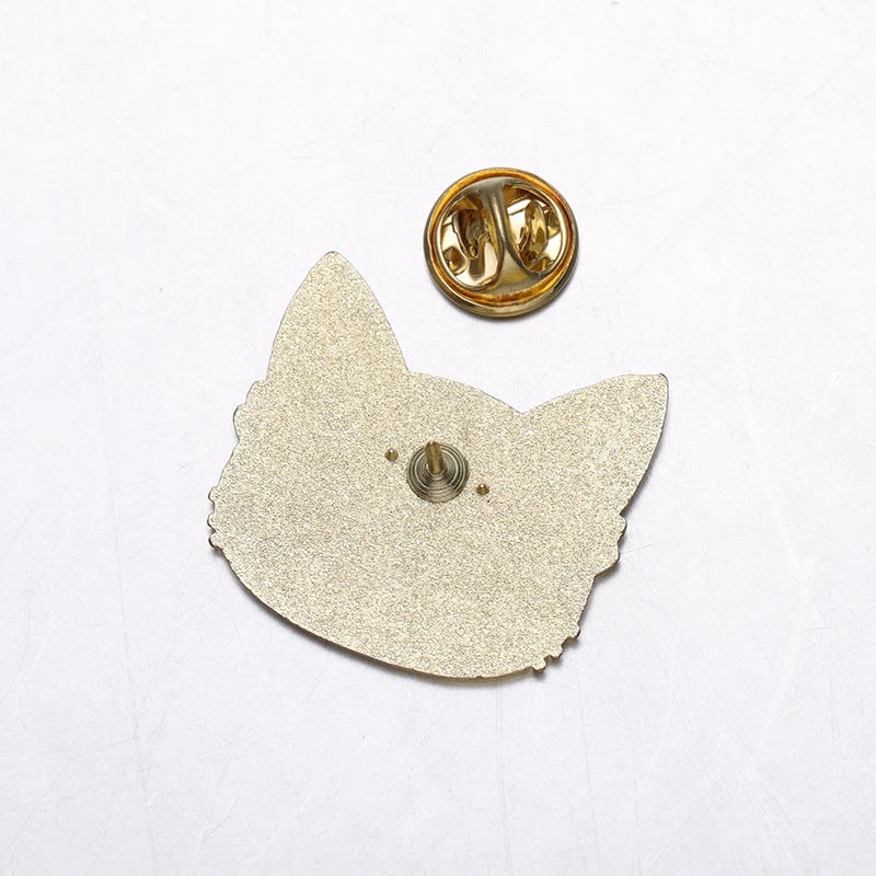 Witch Enamel Pin Punk Black White Cat Brooch Magic Hat Badge Book Wings Lapel Animal Goth Purple Crystal Jewelry Gift Wholesale Qme