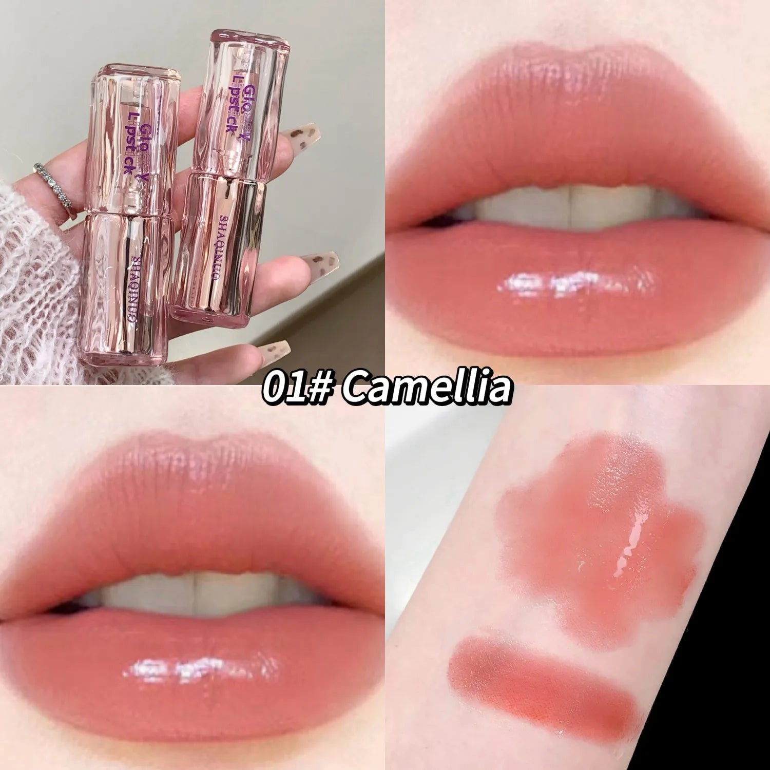 SHAQINUO Mirror Water Gloss Lipstick Silky Moisturizing Long-lasting Qme S9007-1