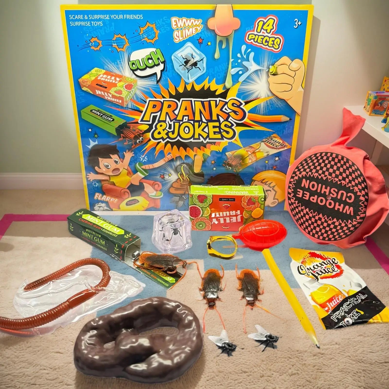 Joke Toy Kit April Fools Kids Prank Gadgets Box Realistic Cool Funny Stuff Parties Favors Festival Fun Surprises for Daily Life Qme