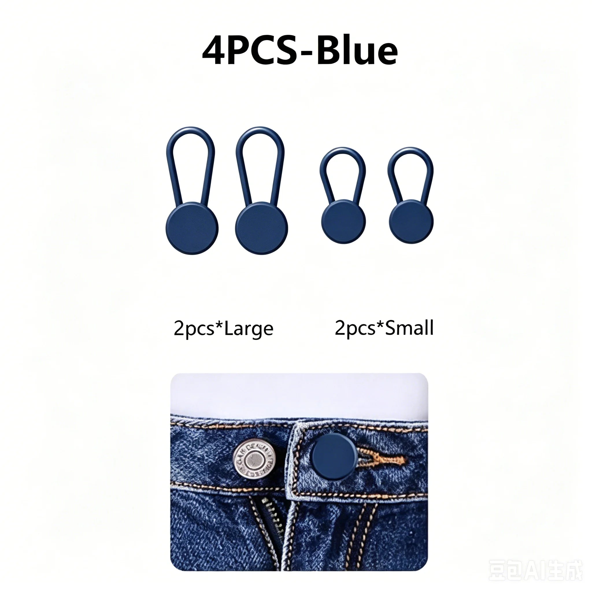 A 4/12PCS Flexible Waist Extenders for Jeans Pants Adjustable Pants Button Expanders Unisex No-Sew Instant Pant Waist Extenders Qme 4Pcs-Blue