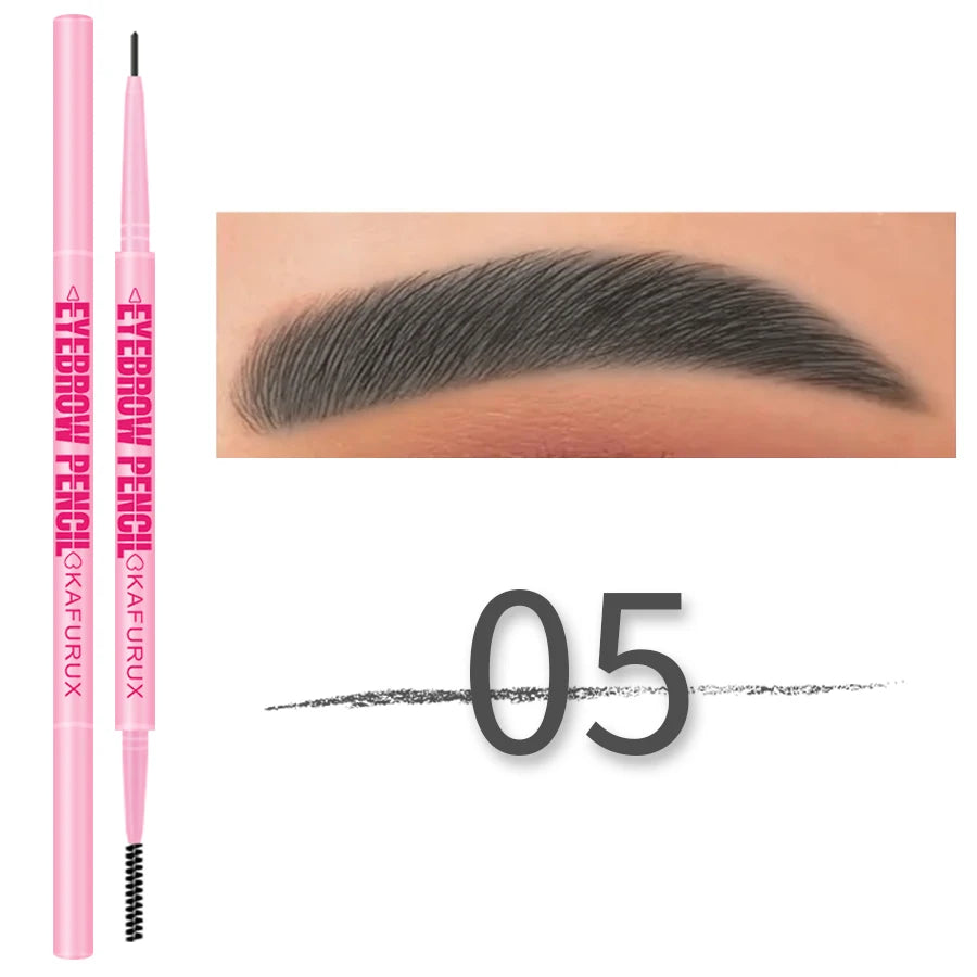 6 Colors Ultra-fine Double Headed Rotable Eyebrow Pencil Eye Korean Qme 05