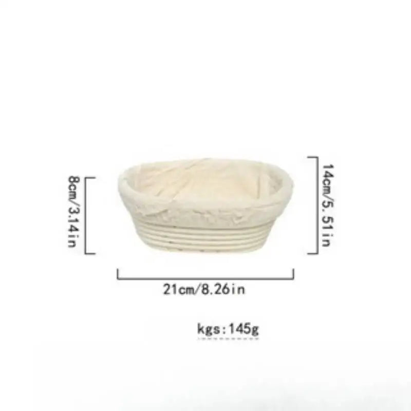 Round Bread Proofing Basket Oval Natural Rattan Fermentation Baking Qme Ellipse21 14 8