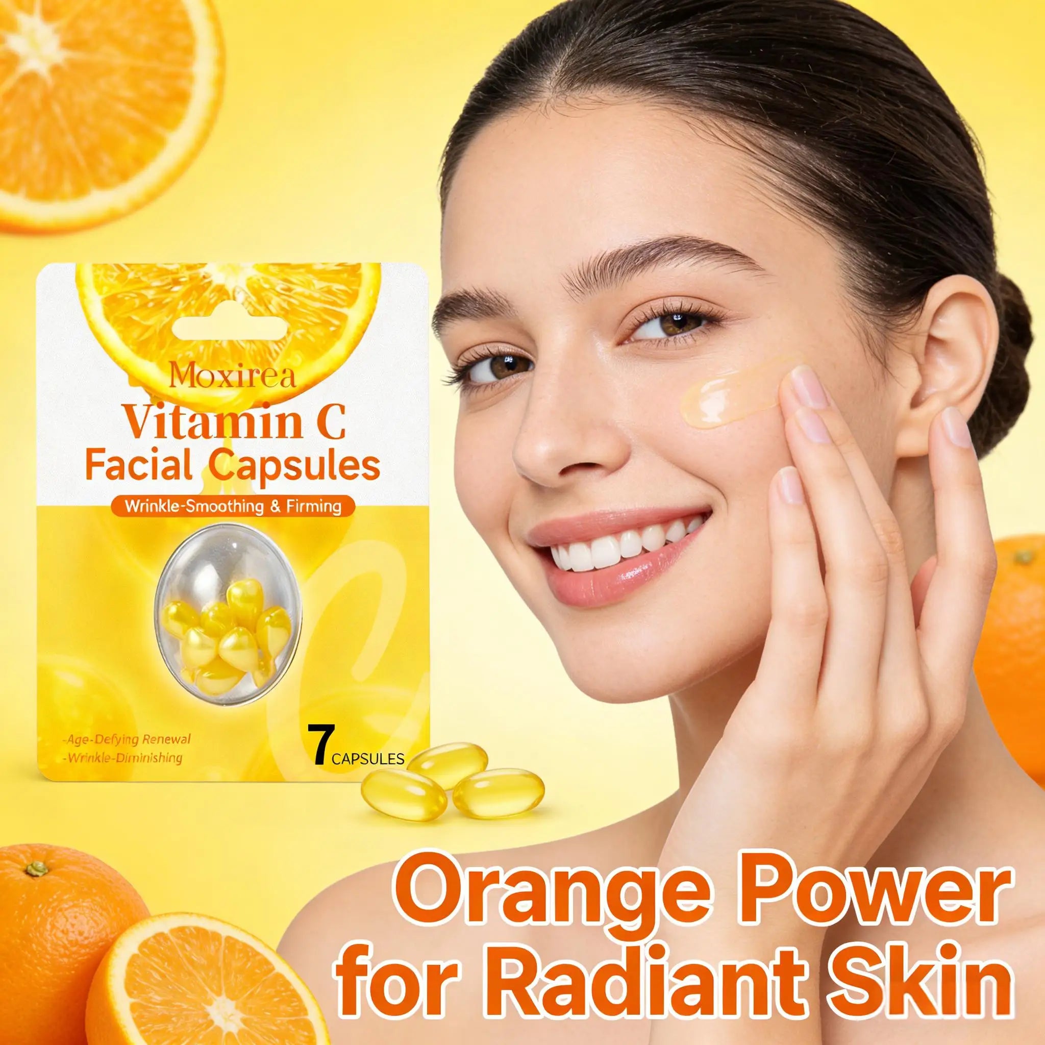 Vitamin C Extract Capsule Brightening Skin Firming Lifting Fade Fine Lines Smooth Moisturizing Repair Collagen Face Care Essence Qme
