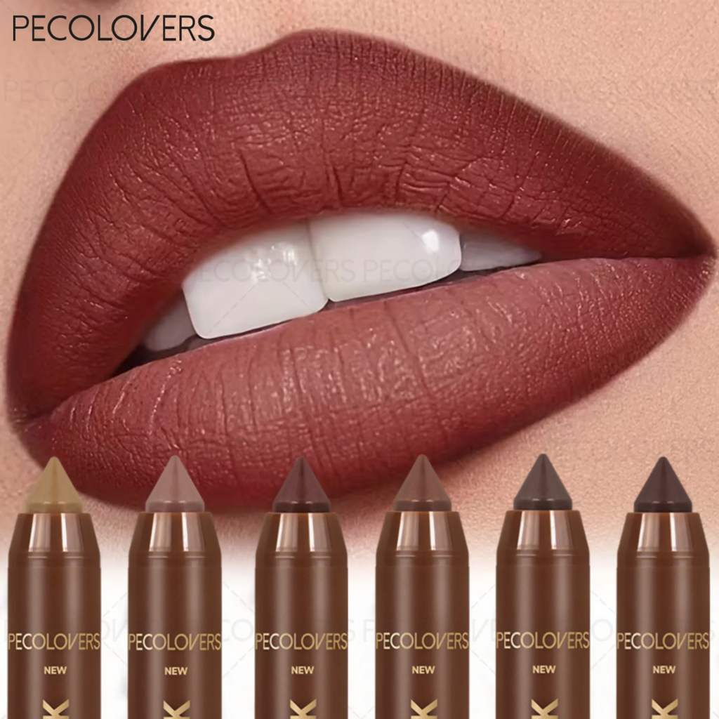 Matte Lipstick Rotating Design Beautiful Appearance Wine Red Brown Qme