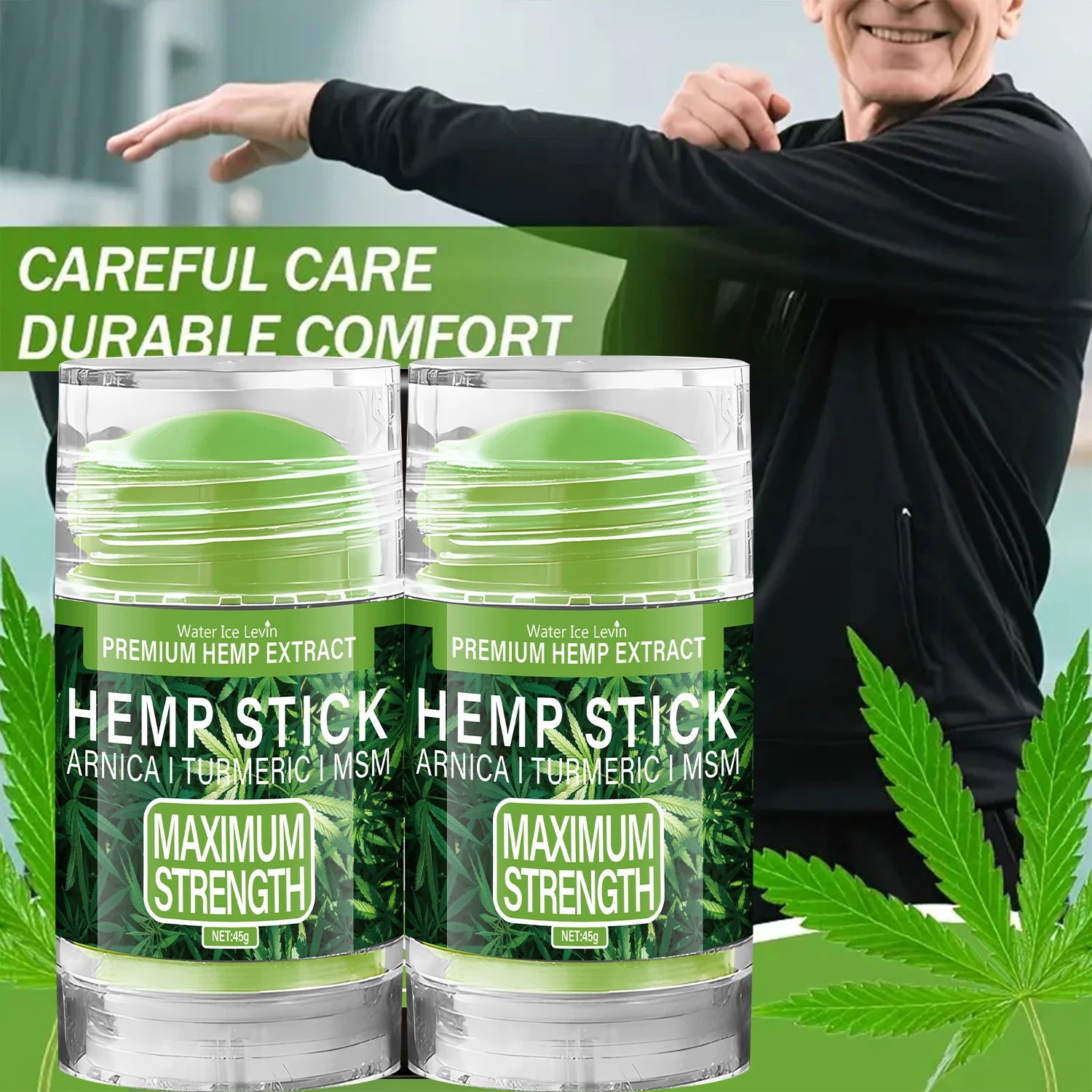 Premium Hemp Stick with Arnica & Turmeric - Maximum Strength Moisturizing Stick for Skin & Joint Care Qme