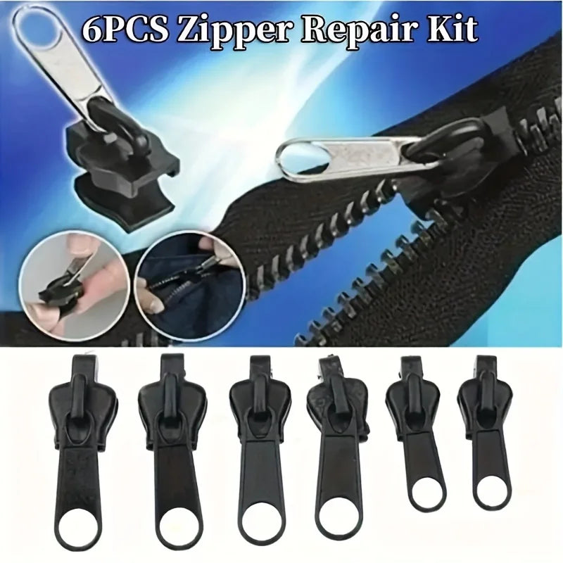 Universal Zipper Repair Kit, Instant Fix Zipper Slider Replacement, No Sewing for Jackets, Bags, Luggage Qme