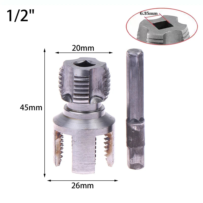 PVC Pipe Threader Kit 1/2" 3/4" PPR Threader Integrated Internal External Pipe Threading Tool Electric Drill Compatible Qme A1