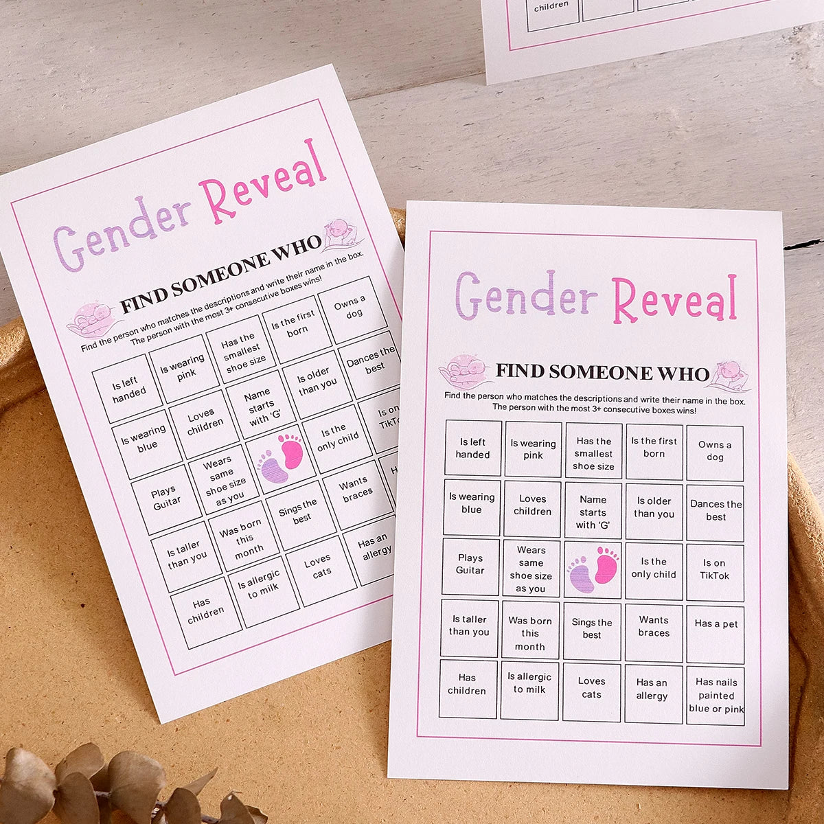 10Game Cardsset of Gender Reveal Games, Gender Reveal Bingo Cards, Gender Reveal Party Games and Activities, Party Activity Crea Qme