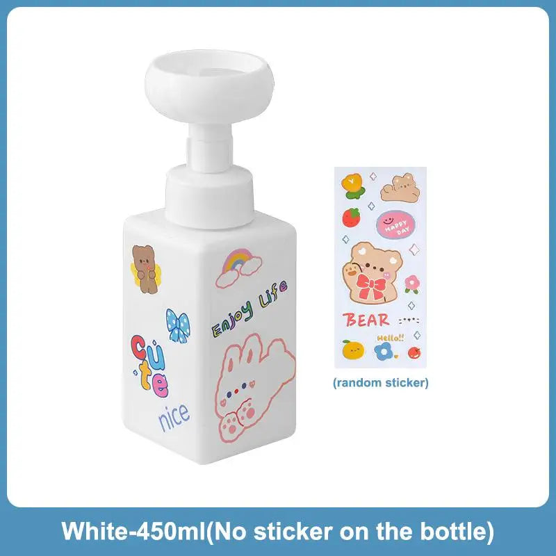 250 Flower-shaped Foam Pump Dispenser Square Plastic Bottle Hand Soap Qme 450ml White