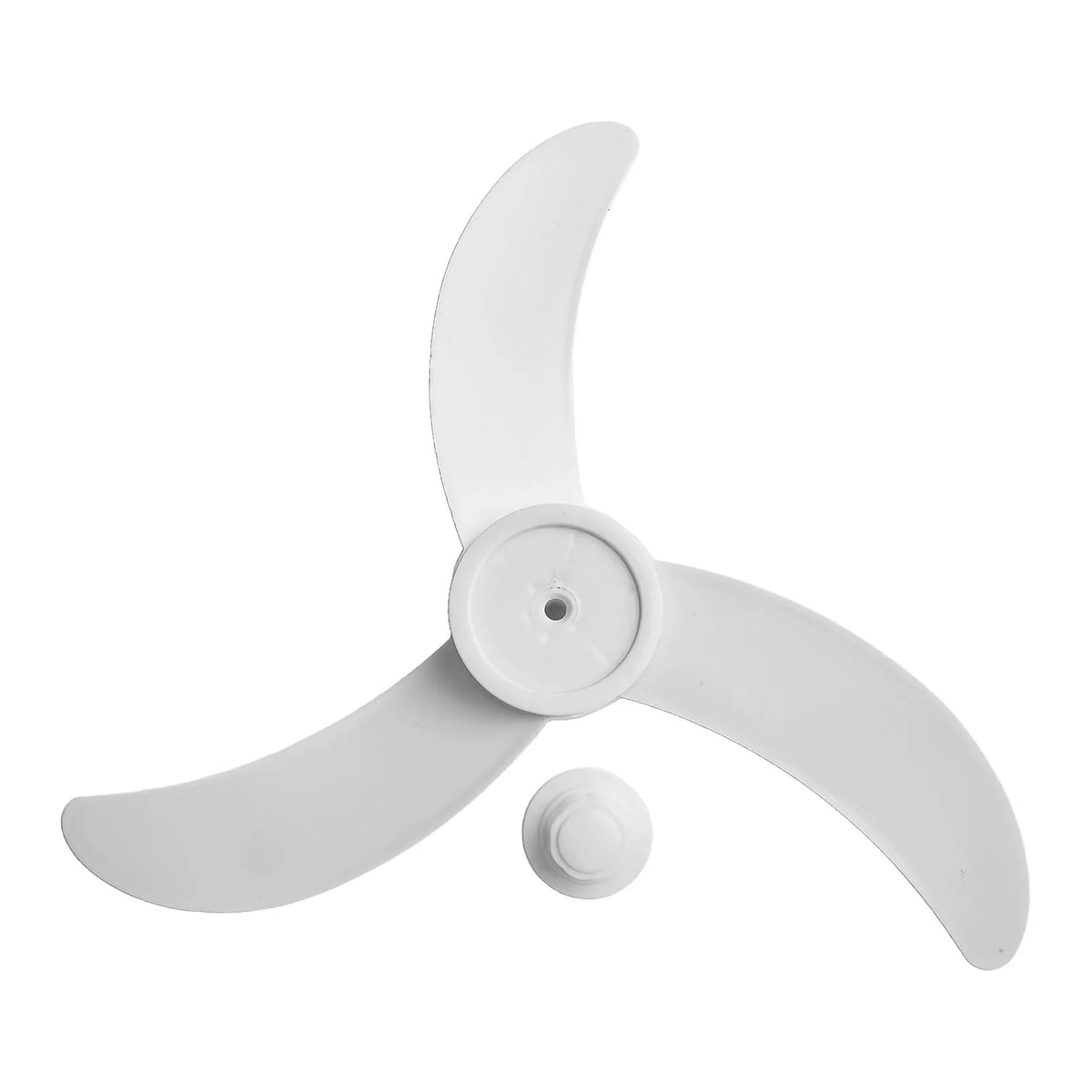 Plastic 18 Inch Fan Replacement Assembly For Standard Electric Fans With 3-Blade Pattern And 8mm Shaft Opening Qme White